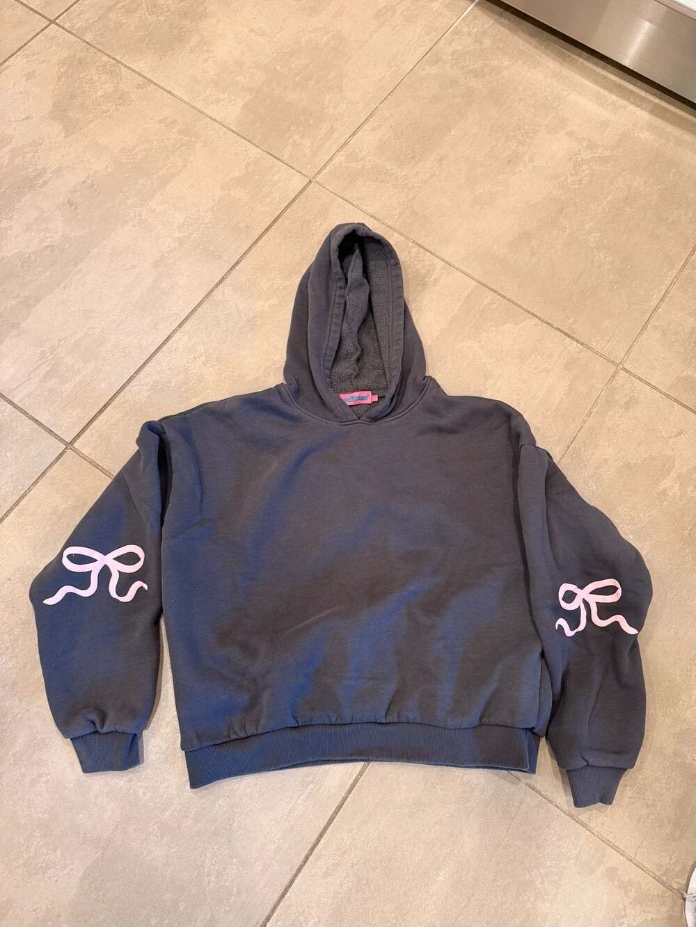 Edikted Riley Bow Graphic Oversized Hoodie